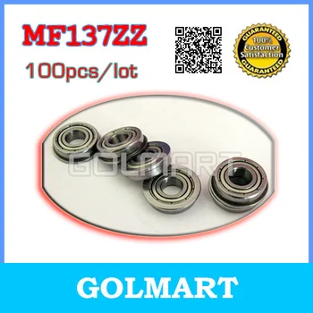 

100pcs sale flanged bearing 7x13x4 mm MF137 MF137ZZ miniature flange deep groove ball bearings