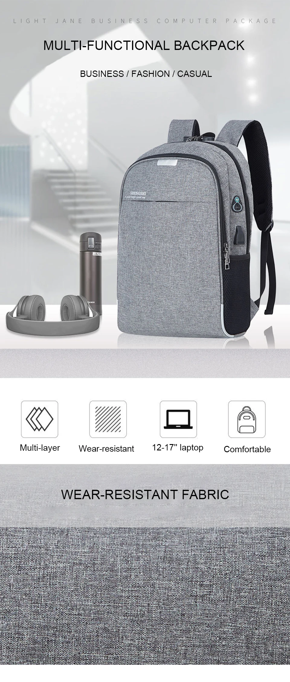 Anti Theft Backpack Men Backpacks Laptop 17 Inch 15.6 Male Female Backpacking USB Charging Student Notebook Bagpack Travel Bags (1)