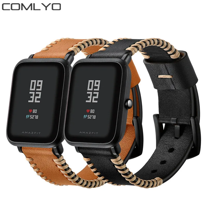 Ремешок кожаный для Xiaomi Huami Amazfit BIT оригинальный спортивный смарт браслет galaxy Watch 42