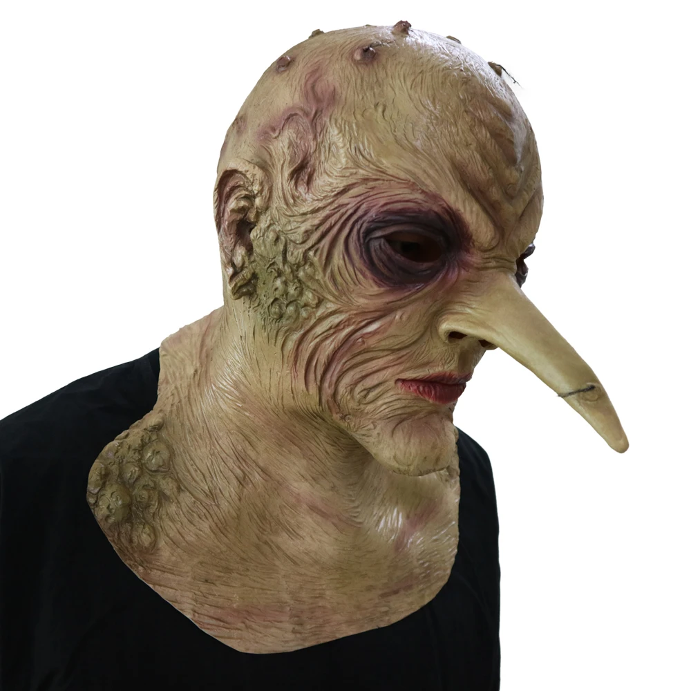

Halloween devil mask Resident Evil Prop Long nose Old man Horror Horror mask Headgear Full Overhead eagle virus Zombie