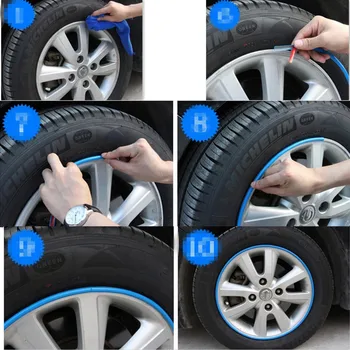 

HOT Car styling Rim Decorative protection Stickers FOR nissan tiida peugeot 206 jetta vw jetta mk6 honda city citroen c4