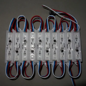 

20pcs/string DC12V P9883 LED full color pixel module,IP68,0.72W; Dual-signal wires;signal breakpoint continuous transmission