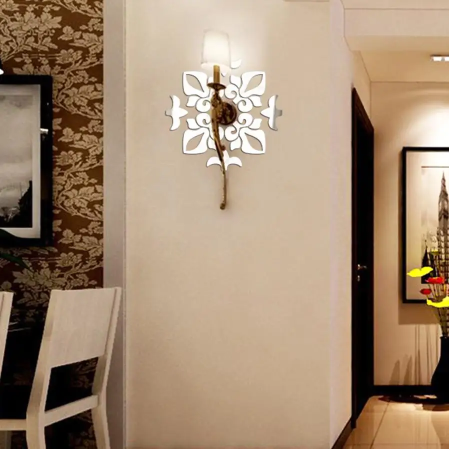 

Wall Sticker Creative Abstract Acrylic Style 3D Wall Stickers Mirror Ceiling Wall Mirrors 4.30