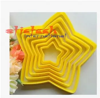 

by dhl or ems 500 sets 6pcs/set Plastic Star Shaped Cake Mold Cookie Cutter Fondant Cake Decorating Tools Bakeware
