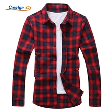 Covrlge 2017 Spring Men Long Sleeve Shirts font b Men s b font Plaid Shirt Fashion