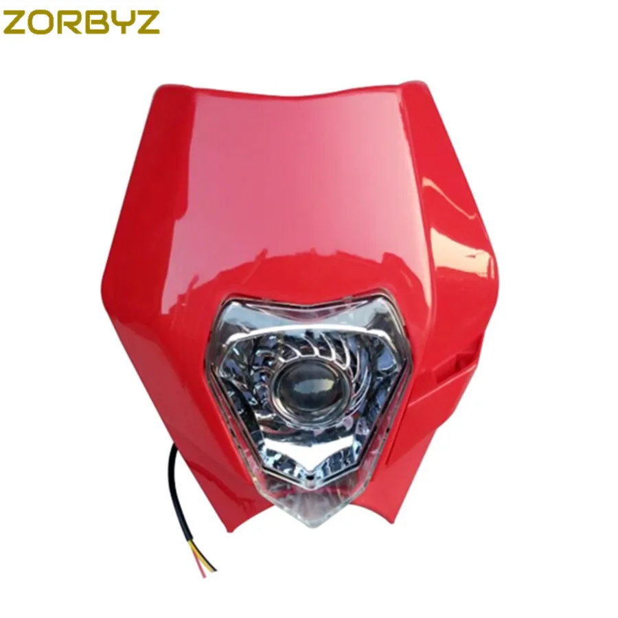 ZORBYZ moto rcycle светодиодный светильник на голову с ангельским глазом, светильник Sport Super MX Dirt moto r Bike moto Off Road moto cross Super moto - Цвет: Red