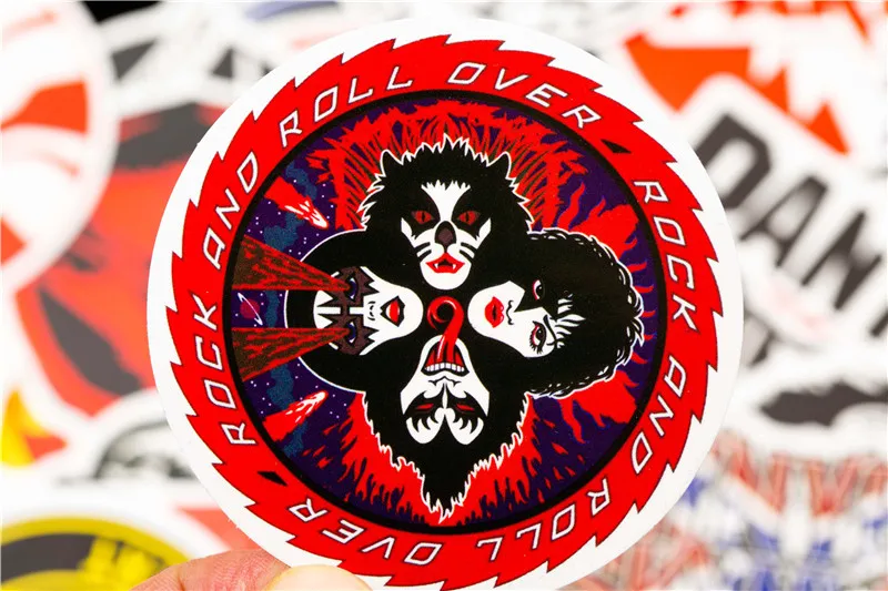 50PCS Pack Rock Stickers Set Heavy Metal Band Stickers For Luggage Skateboard Laptop Guitar Fridge Bicycle Punk Stickers  (8)