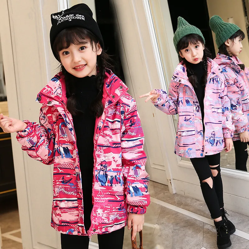 

Girls Jacket Two Pieces Detachable 3 In 1 Sport Jerseys Kids Hiking Camping Clothes Fleece SoftShell Jaquetas Pink Spring Autumn