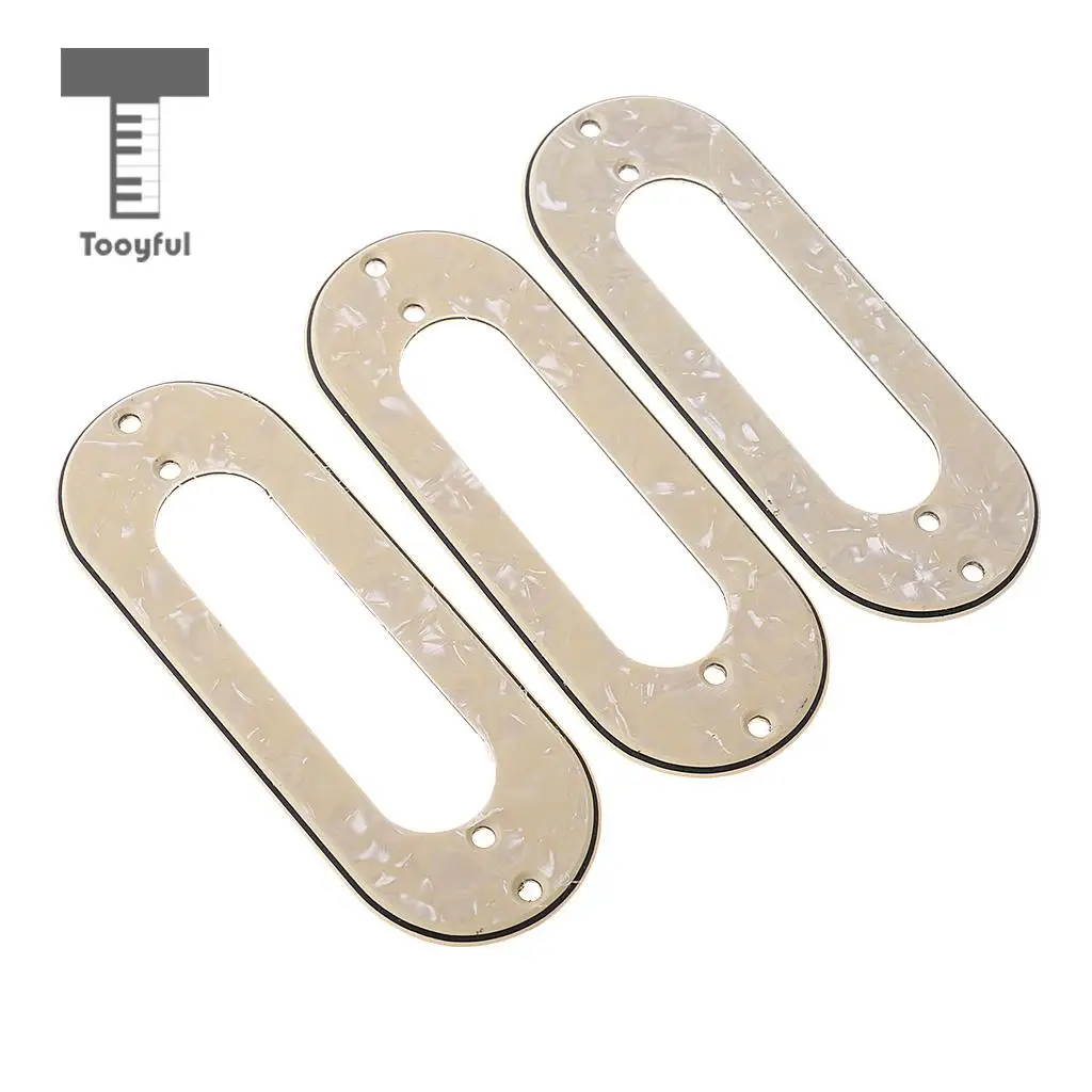 Tooyful 3PCS Guitar Pickups Frames Mounting Metal Rings for ST Electric Guitar Replacement Beige