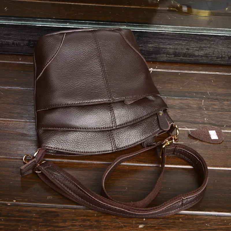 

Women Genuine Leather Shoulder Bag Mini Multilayer Pockets Crossbody Bag KA-BEST