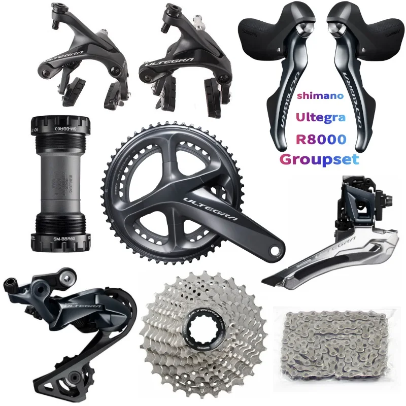 Shimano Ultegra R8000 Crankset w//BB 52//36 /& 53//39 175mm New