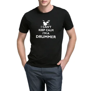 

Loo Show Mens I Can't Keep Calm I'm A Drummer Casual Graphic T-Shirts Men Tee