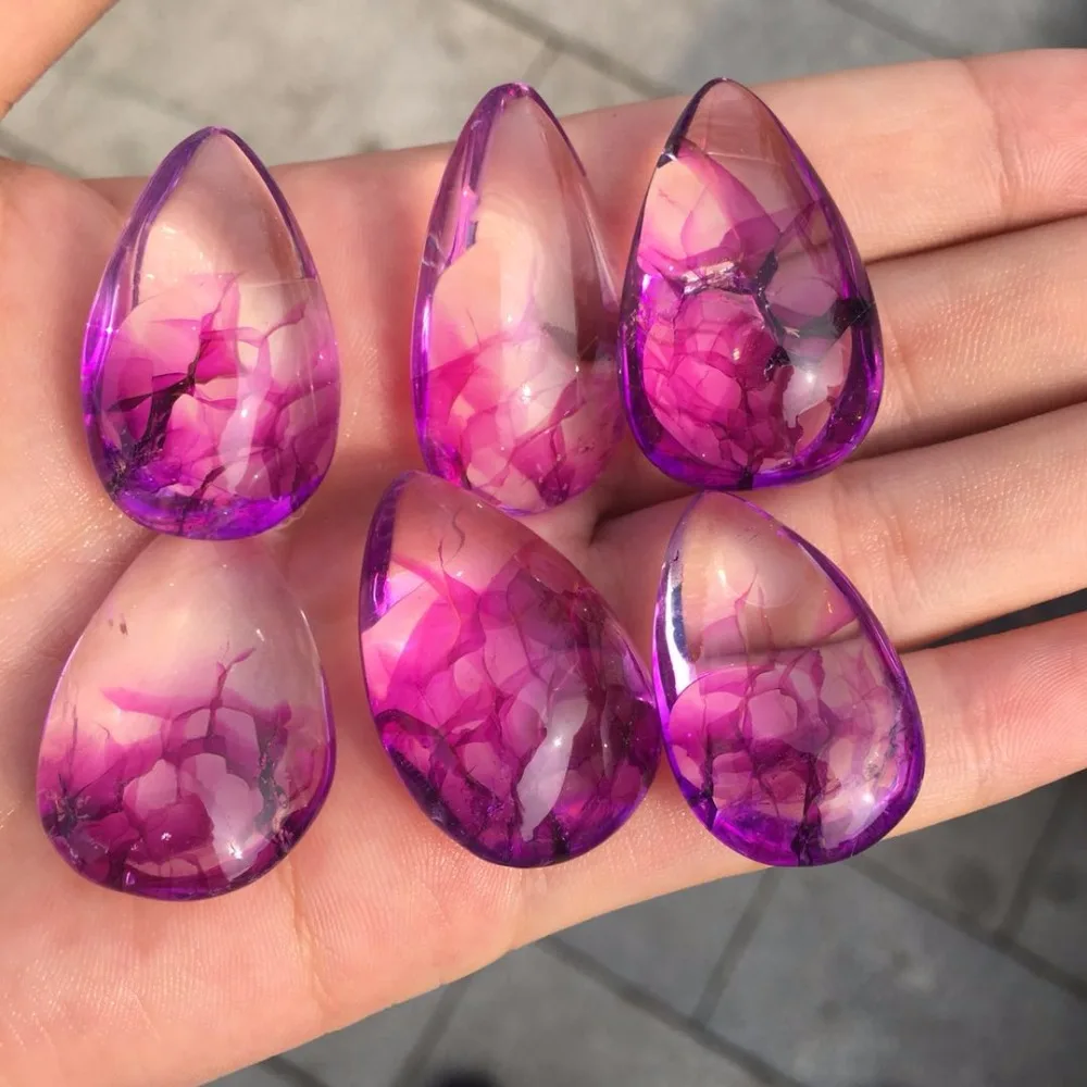 Натуральный камень фиолетовое приведение, Фантом Кристал кварца, натуральный камень образец подвеска c лечебным камнем хороший подарок для коллекции камней случайный 1 шт