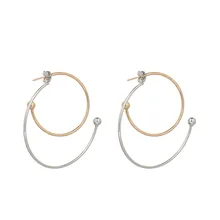 

BeUrSelf Women Earring Two Tone Plated Back Earring Punk Oversized Large Earring Jewelry Copper Metal Simple Minimalist Jewelry