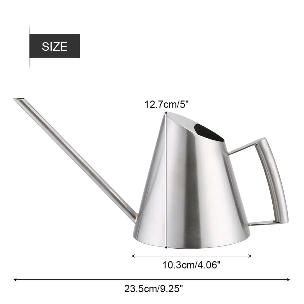 Нержавеющая сталь спринклерной горшок Лейка для сада посадки длинный рот Крытый Открытый полив чайник Садовые принадлежности 2 размера
