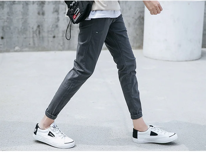 2019 г. Брендовые мужские хлопковые брюки Повседневное Для мужчин s брюки классические средний вес прямой максимальной длины моды дыхание