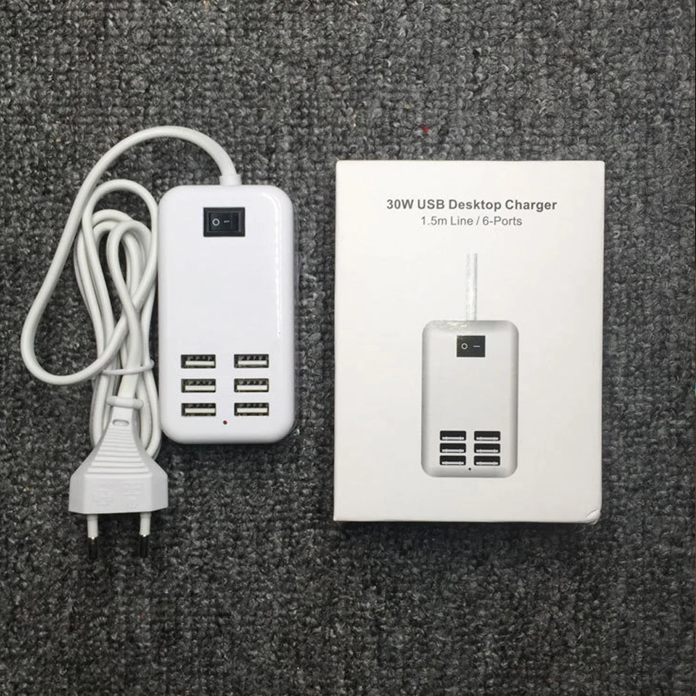 Powstro 6 USB зарядное устройство адаптер портативный для путешествий зарядка
