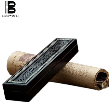 

10 Inch Chinese Vintage Ebony Purple Sandalwood Wood Carved Hollow Box Aroma Joss Stick Incense Burner for Yoga Living Room