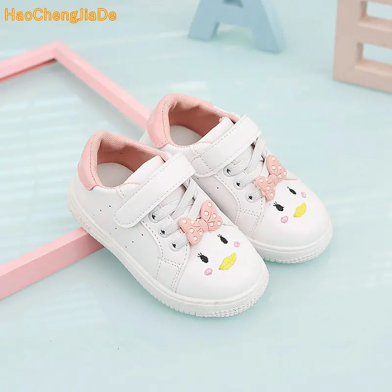 

Spring autumn Children girls Pu shoes Girls Shoes Flat casual Shoes with Minnie head 21-30 pink red black