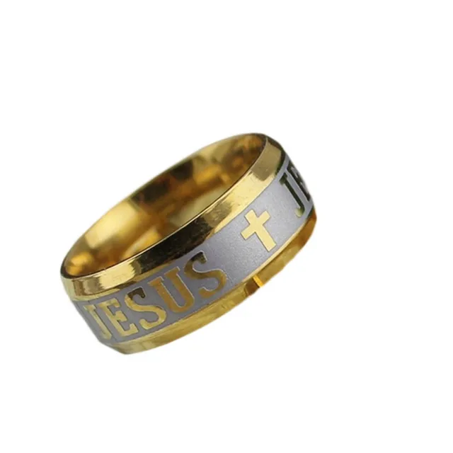 big size 8mm jesus cross letter bible wedding band ring men women big letter bible