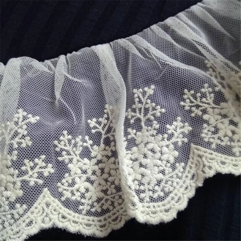 10Yards Ivory New Lace Accessories Soft Mesh Cotton Embroidery Edge Trim 10cm LW0148 | Дом и сад