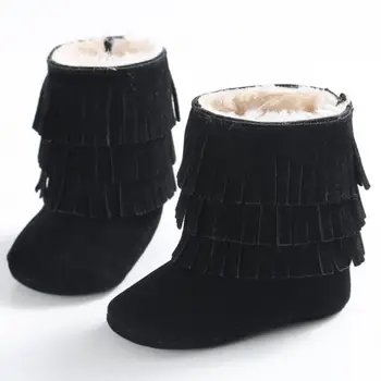 

Winter Infant Soft Newborn Shoes Baby Girl Boy Kid Fringe ShoesSoled Anti-slip Super Warm Boots Booties LM58 New