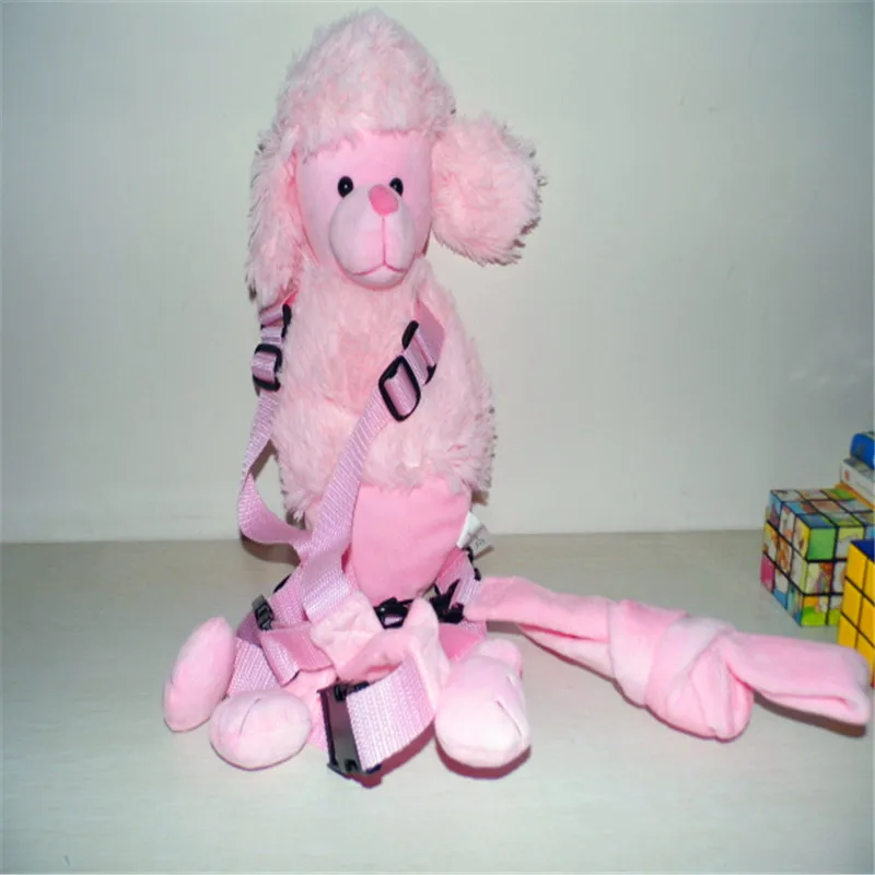 

Pink Poodle Harness Buddy Goldbug Animal 2 in 1 Harnesses Plush Toy Backpack Baby Harness Puppy