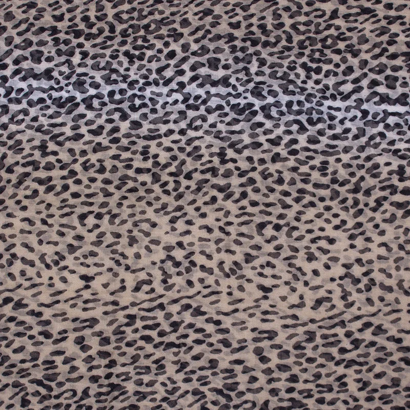 Модный женский шарф кофейно-серого цвета с леопардовым принтом, женские летние шарфы для шаль петля, шарфы из полиэфирной вуали, размер 180*80 см