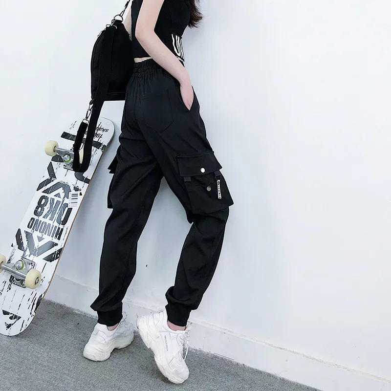 pants women trousers women plus size pants Big pocket overalls women loose beam foot harem pants black pants female streetwear pants women trousers women plus size pants Big pocket overalls women loose beam foot harem pants black pants female streetwear