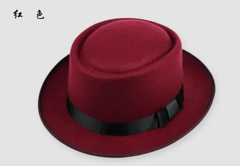 Красный Новинка, унисекс, джентльменские Панамы, одноцветные шляпы Fedora Trilby, Кепка с широкими полями, Sombrero, шляпа от солнца - Цвет: Красный