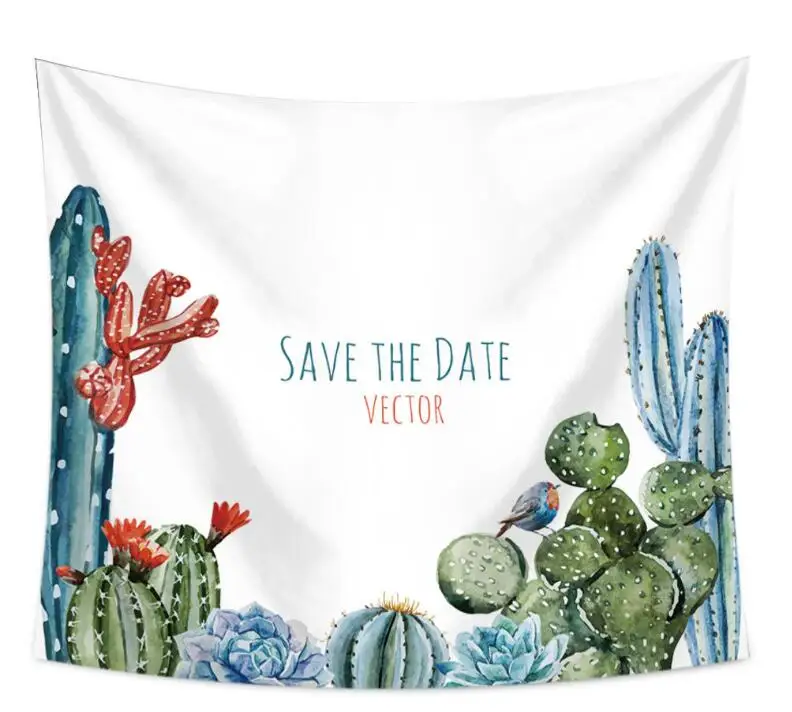 Cactus tapestry wall hanging home decor printing tablecloth bed sheet beach towel for party wedding decoration background - Цвет: 11