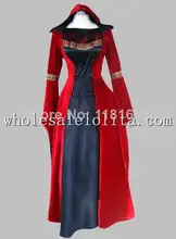 Gothic Black and Red Velvet & Silk-like Historical Euro Court Dress Witch Costume Party Dress Cosplay Dress