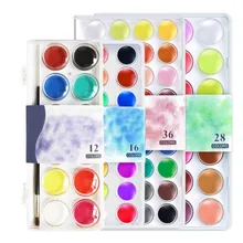 12~ 36 цветов твердая Акварельная краска для наружных работ набор краски прозрачная коробка акварельные краски ing поставки с краской кисти