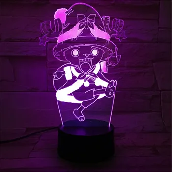 

One Piece Tony Tony Chopper 3D Led Light Table Lamp Acrylic Base Anime One Piece RGB 7 Color Changing Night Lights Gift Lampara