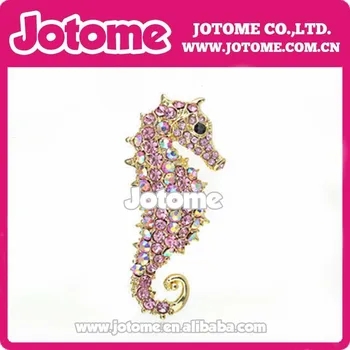 

Newest Beautiful Ornaments Seahorse rhinestone Brooch Pin for Women's Handbag Strap