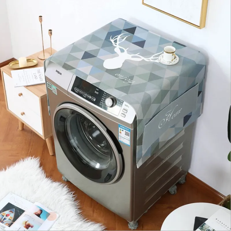 

Thick Cotton And Linen Washing Machine Cover Refrigerator Cover Cloth Drum Washing Machine Waterproof Oil-proof Dust Cover
