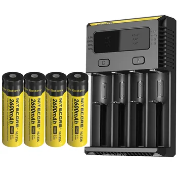 

NITECORE NEW I4 Charger OLED Screen battery Charger + NITECORE 18650 2600mAh NL1826 3.7V 9.6Wh Rechargeable Li-ion Battery