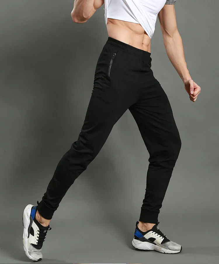 LANTECH Мужские штаны Jogger Фитнес упражнения карман на молнии зауженный длинные брюки модные повседневные дышащие быстросохнущие