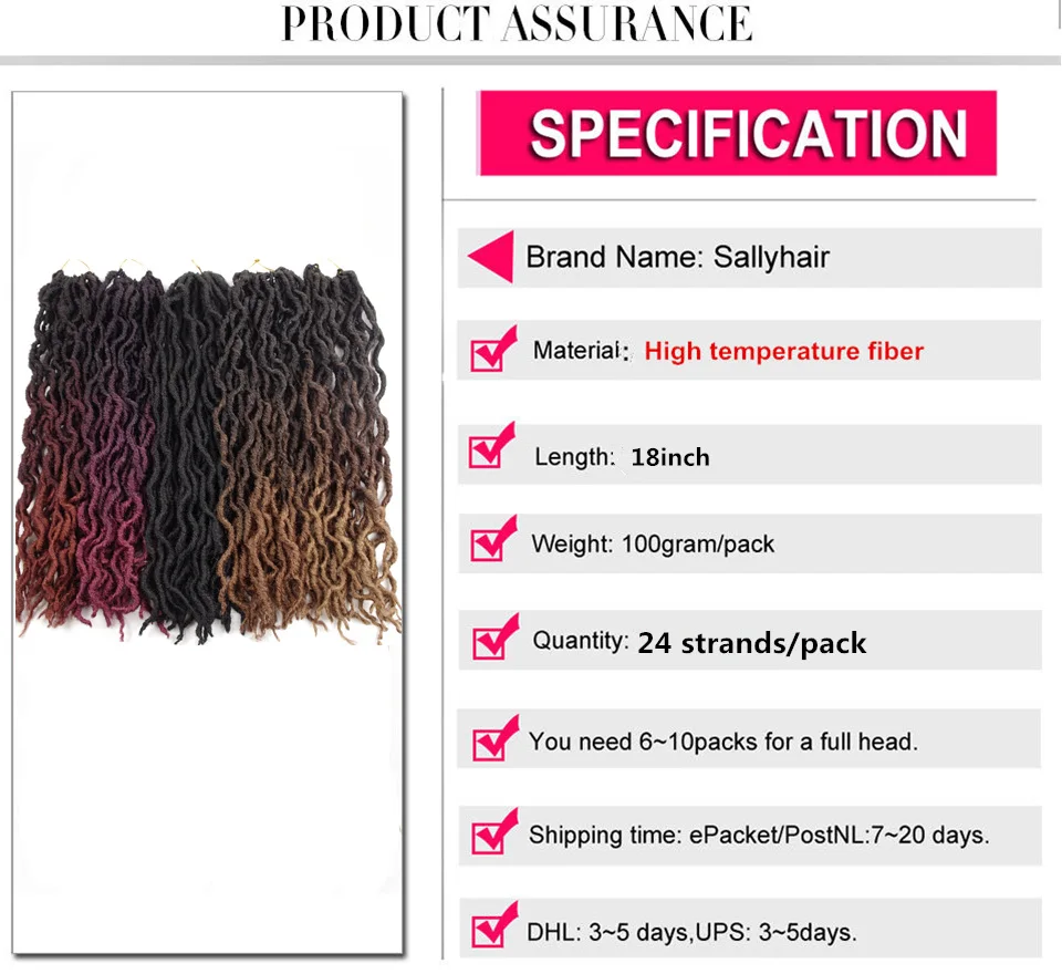 Sallyhair Crochet Braids Hair Synthetic Faux Lock Curly  (18)