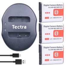 Tectra 3 шт. NP-BG1 NP BG1 1800 мАч/литий-ионная аккумуляторная батарея + USB двойной Зарядное устройство для Sony DSC-W30 dsc-w300 dsc-w35 dsc-w50