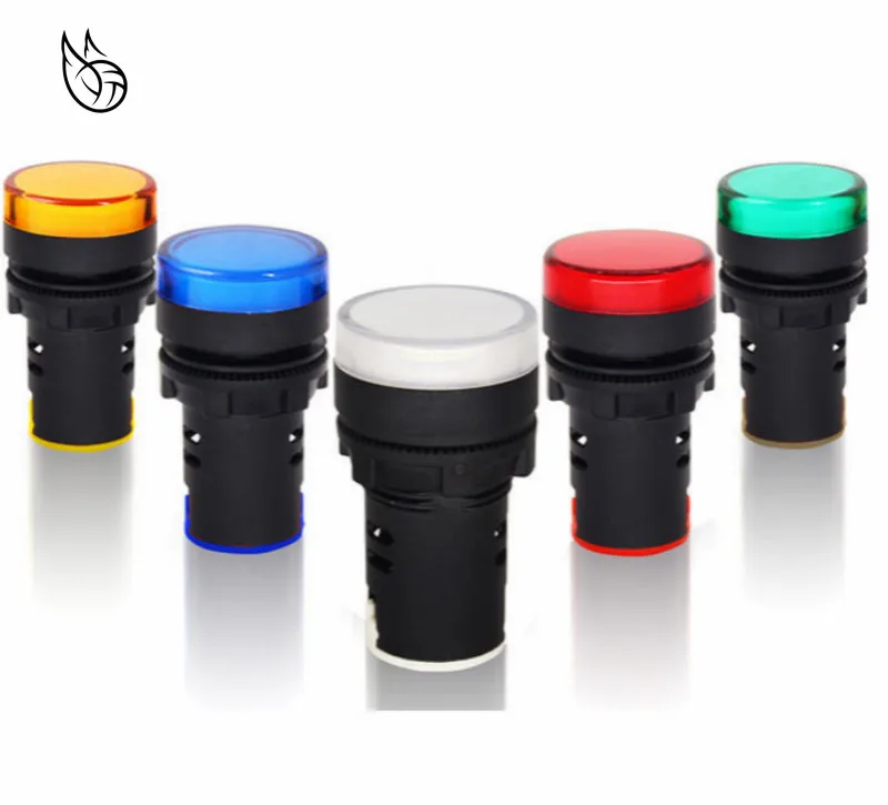 

Indicator Signal Lamp Light Waterproof ad16-22ds 22mm AC/DC 12V 24V 110V 220V 380V Red Green Yellow Blue White LED Bulbs 20mA