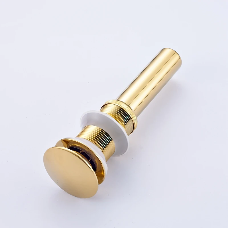 Polished Golden Bathroom Accessories Sink Pop Up Drain Grate Waste No Overflow