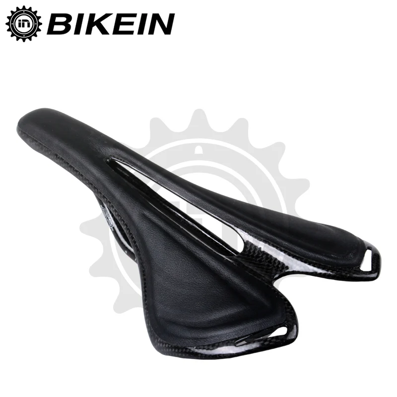Bikein высокое качество 3 К Карбон + кожаный дорожный Велосипедное седло Велоспорт