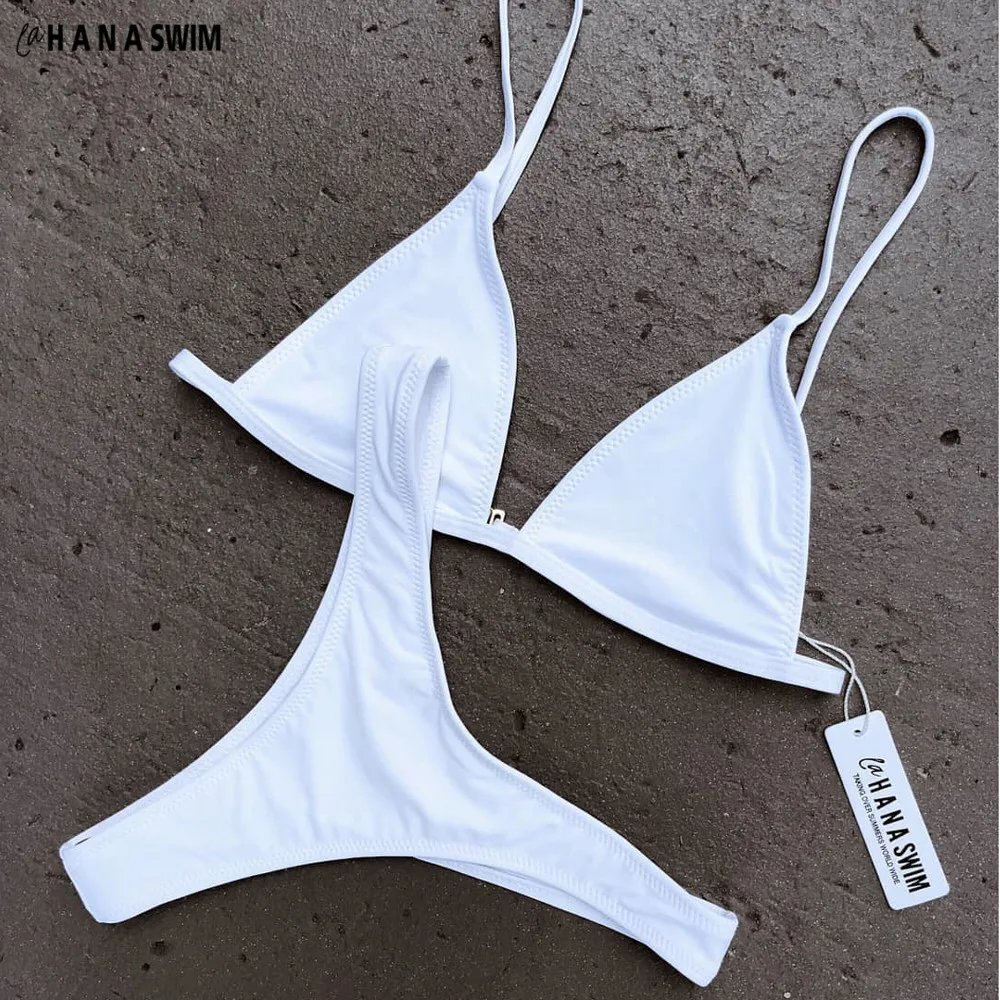 

2019 New Style Summer Women Solid Bikini Set Push-up UnPadded Bra Swimsuit Swimwear Triangle Bather Suit Swimming Suit biquini