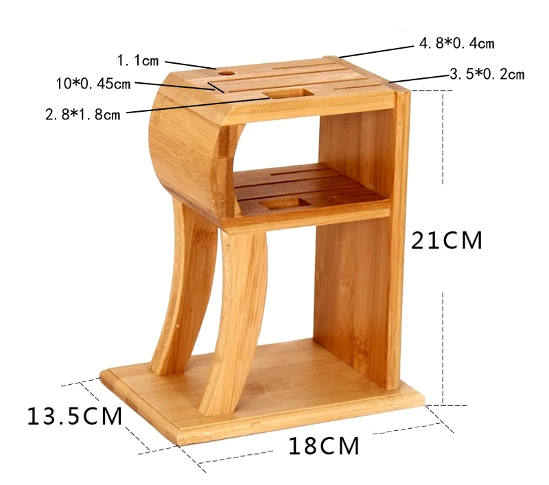 Креативная R-shape бамбуковая подставка для кухонных ножей многоцелевой ножничный режущий инструмент стеллажи для хранения ножей блок деревянный нож подставка - Цвет: Bamboo Knife holder