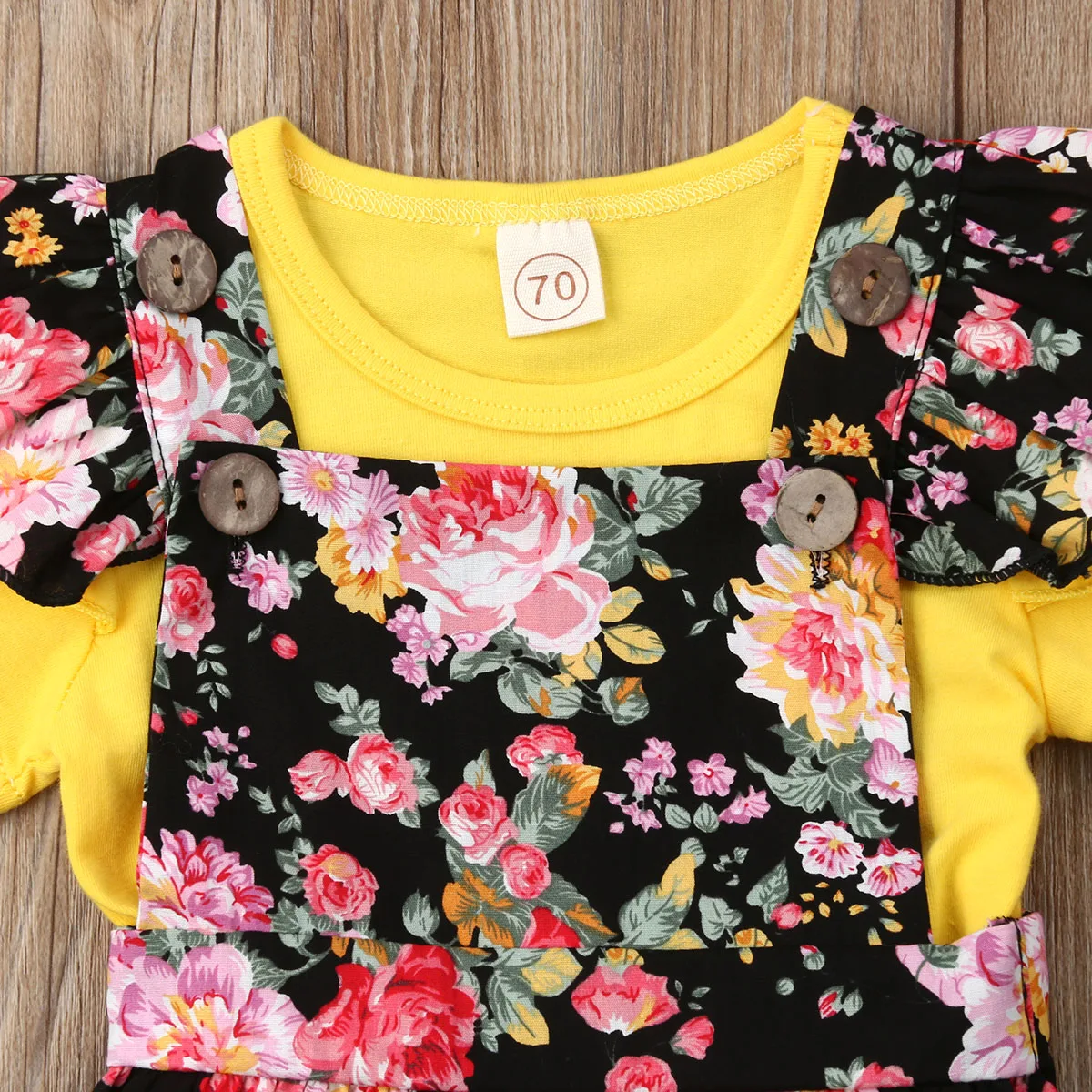 Модная детская одежда для маленьких девочек топы с цветочным принтом для маленьких сестер, футболка комбинезон на бретелях, платье, комплект одежды