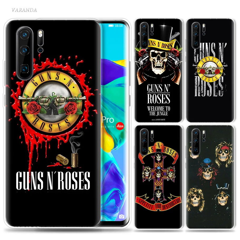 

Guns n roses Case for Huawei P20 P30 P Smart Z Plus 2019 P10 P9 P8 Mate 10 20 lite Pro Mini 2017 Silicone Fundas Phone Bags Capa