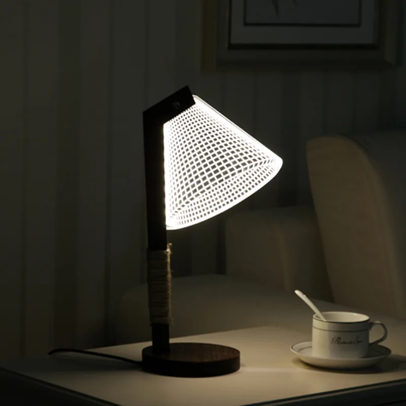 

Artpad Nordic Solid Wood LED 3D Lamp Eye Care Decorative Creative Gift Night Lighting USB Table Lamp for Bedroom livingroom
