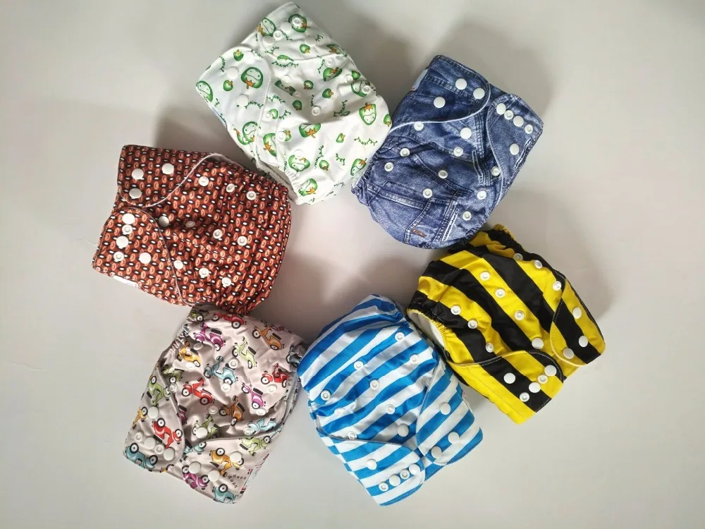 Breathable Fabric Elastic Waist Infant Cloth Diaper Reusuable Nappy