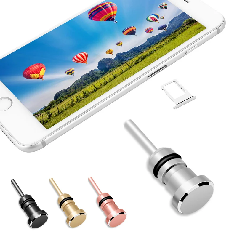 5 шт Металл телефонная сим-карта Pin инструмента+ аудио 3,5 мм против пыли наушников разъем для гарнитуры Разъем для iPhone 6 6 S samsung S8 S9 гаджет